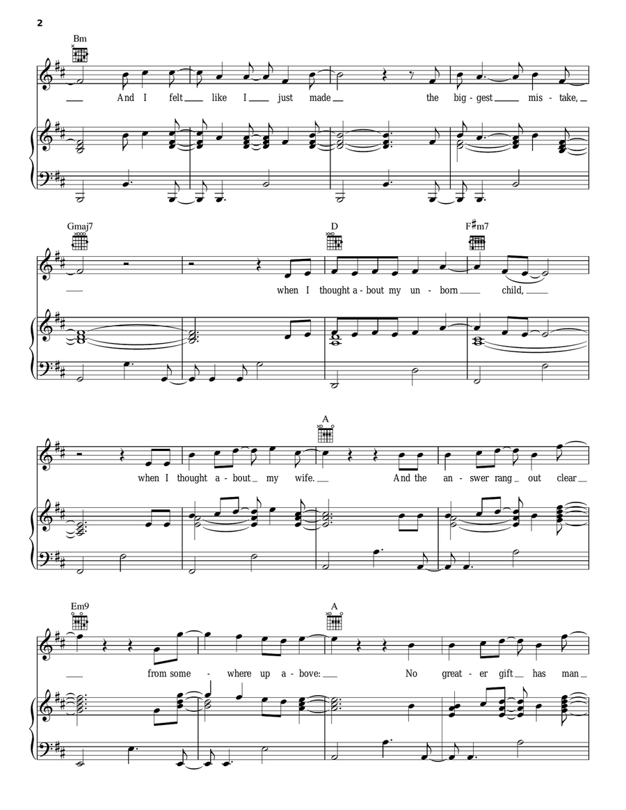 For You Piano, Vocal, Guitar scores gallery preview page 2
