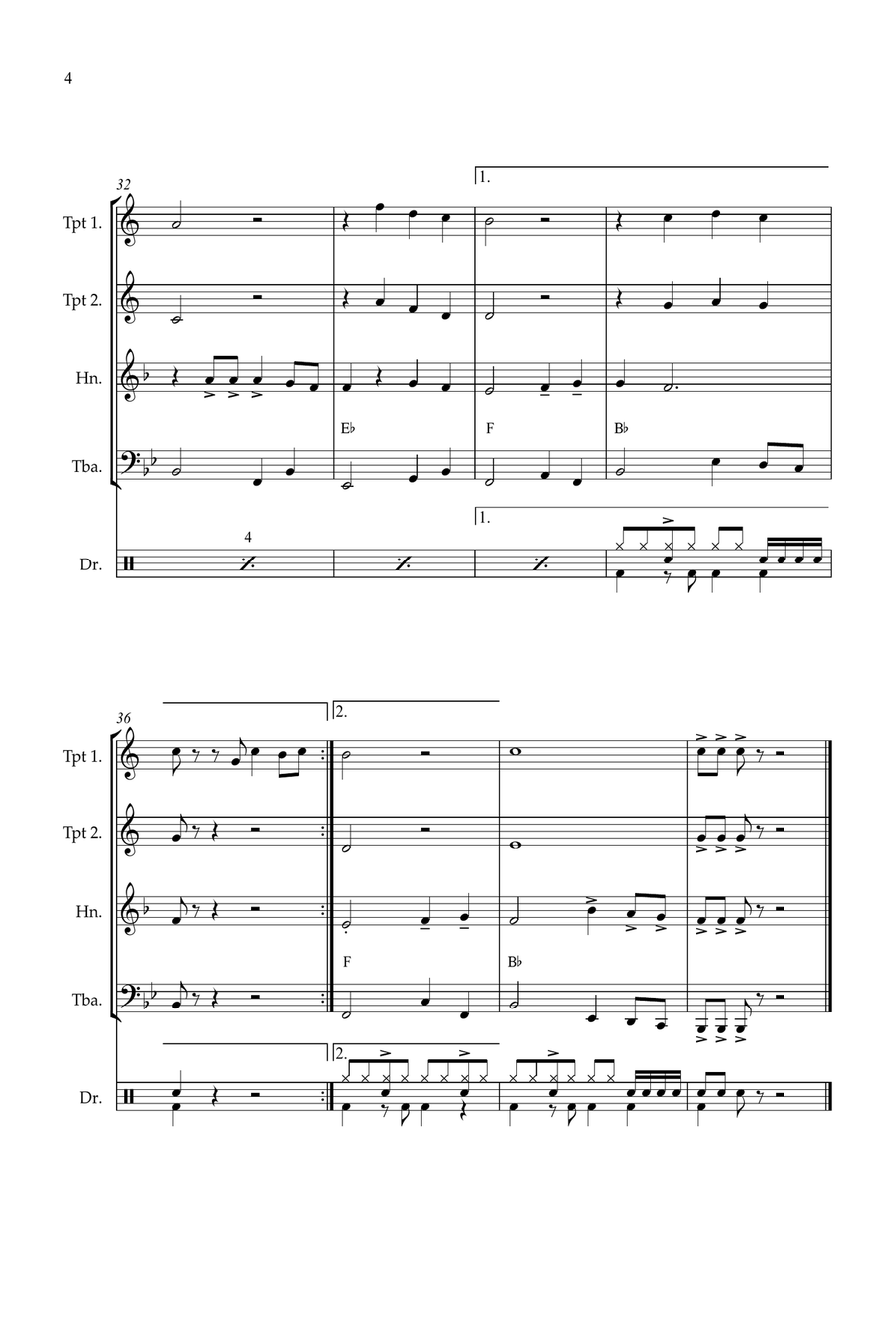 Feliz Navidad Feliz Navidad Brass Quartet scores gallery preview page 4