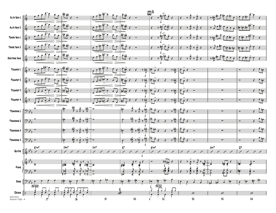 Groovin' High - Full Score Jazz Ensemble scores gallery preview page 4
