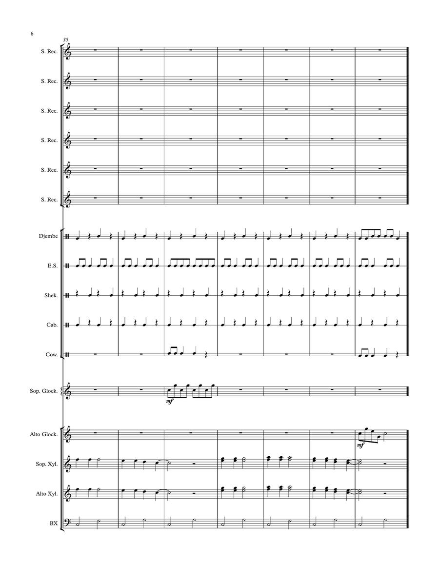 Banuwa (For Orff Ensemble) Banuwa (For Orff Ensemble) Large Ensemble scores gallery preview page 6