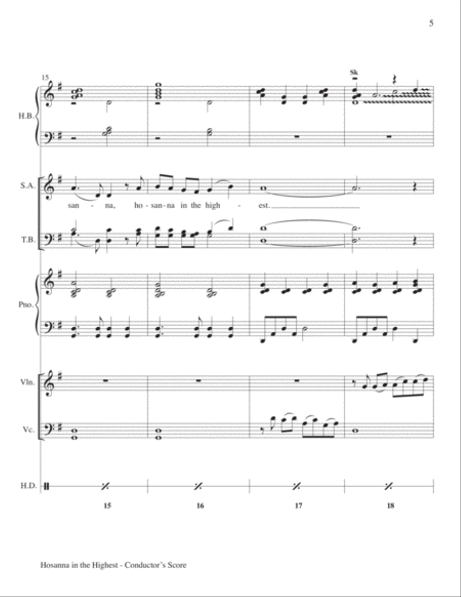 Hosanna in the Highest Handbell Choir scores gallery preview page 5
