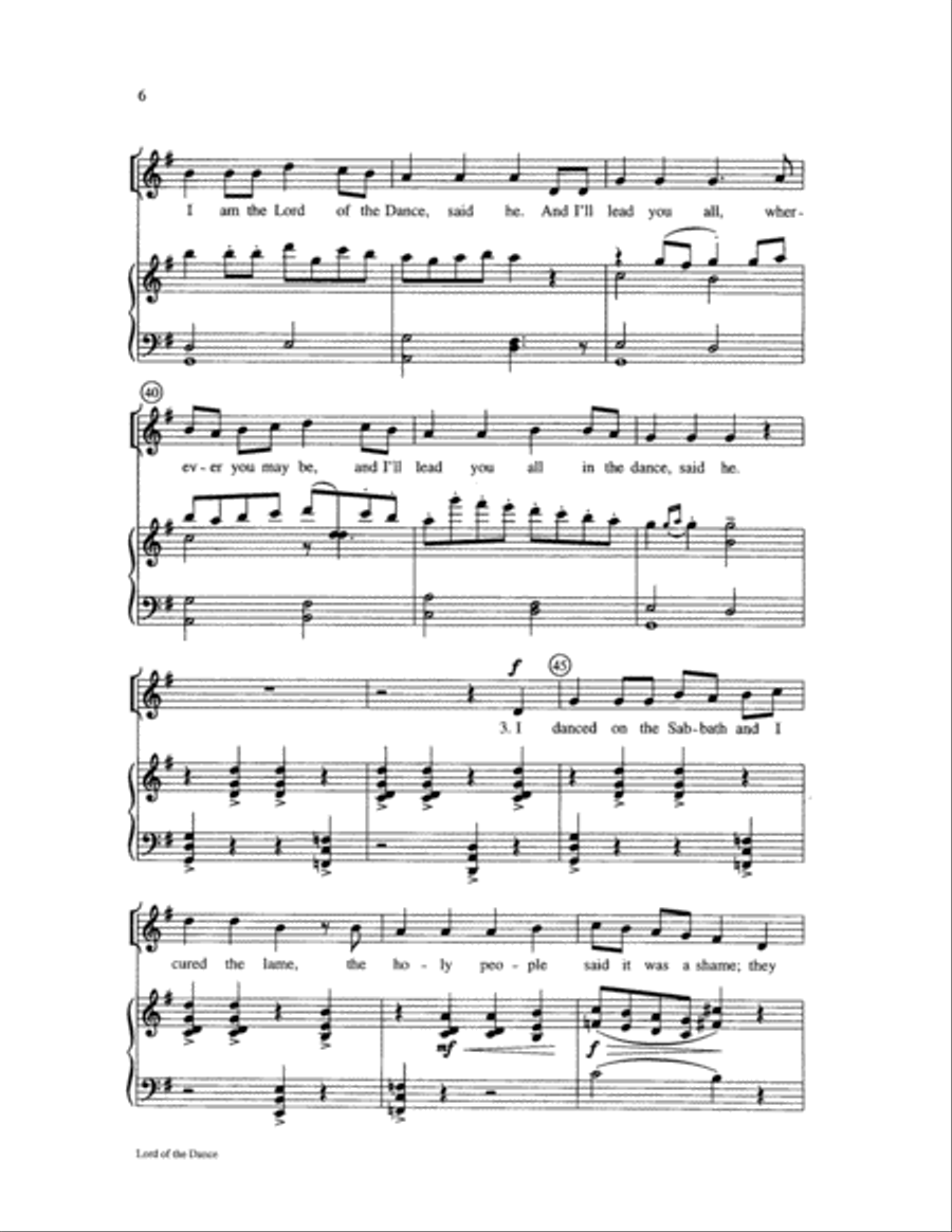 Lord of the Dance Unison Choir scores gallery preview page 7