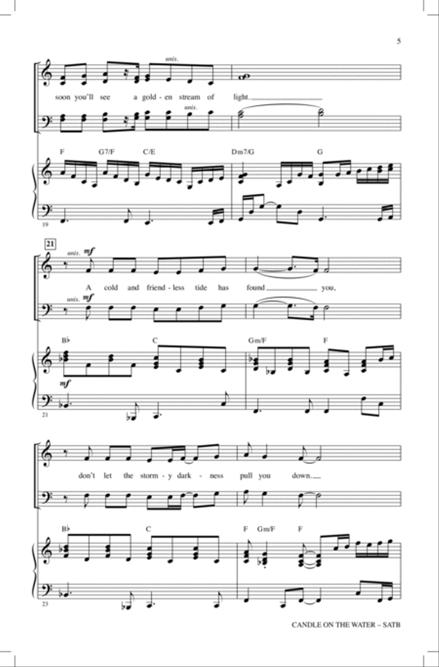 Candle On The Water (from Pete's Dragon) (arr. Mac Huff) 4-Part scores gallery preview page 4