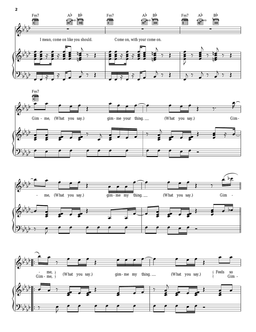 My Thang My Thang Piano, Vocal, Guitar scores gallery preview page 2