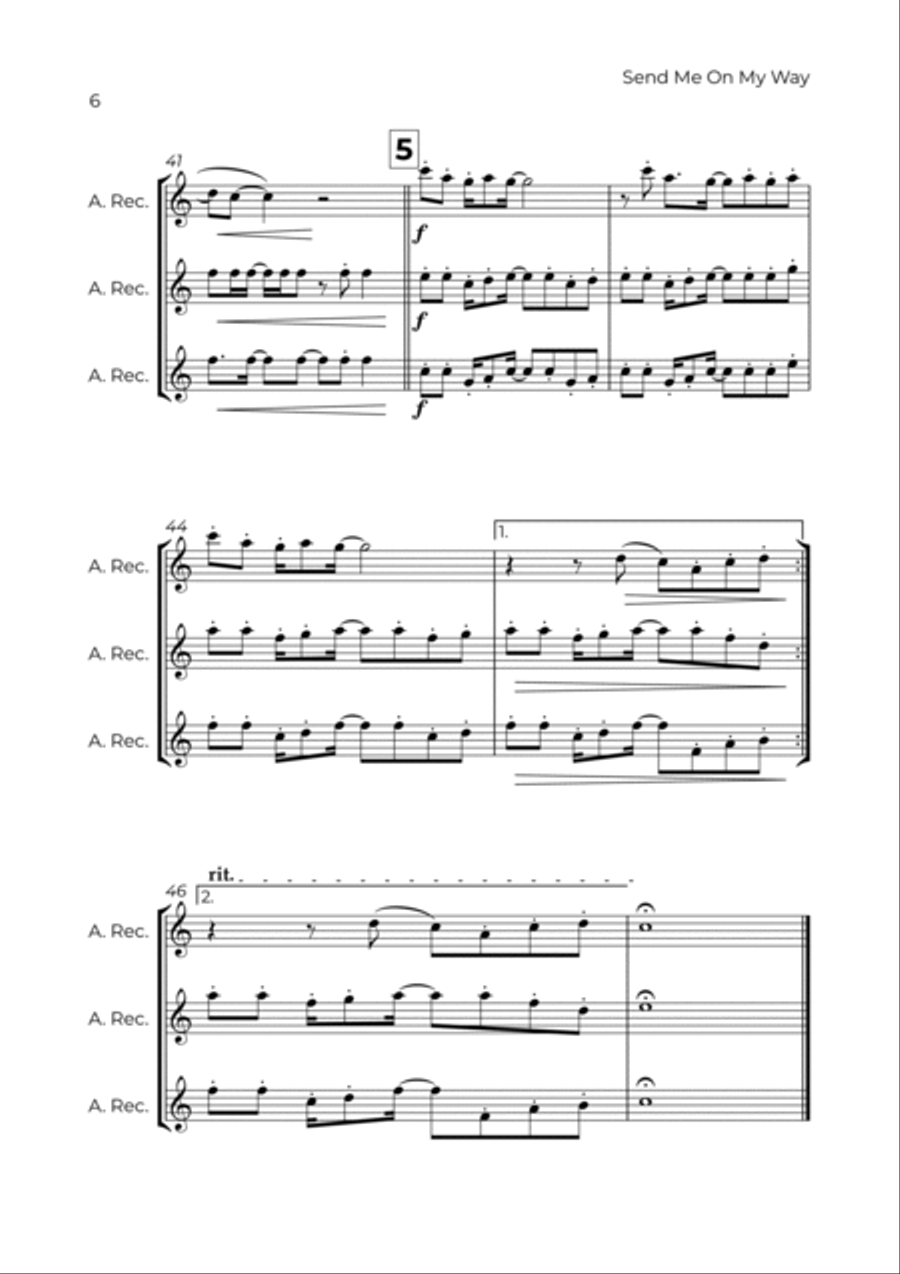Send Me On My Way Alto Recorder scores gallery preview page 6