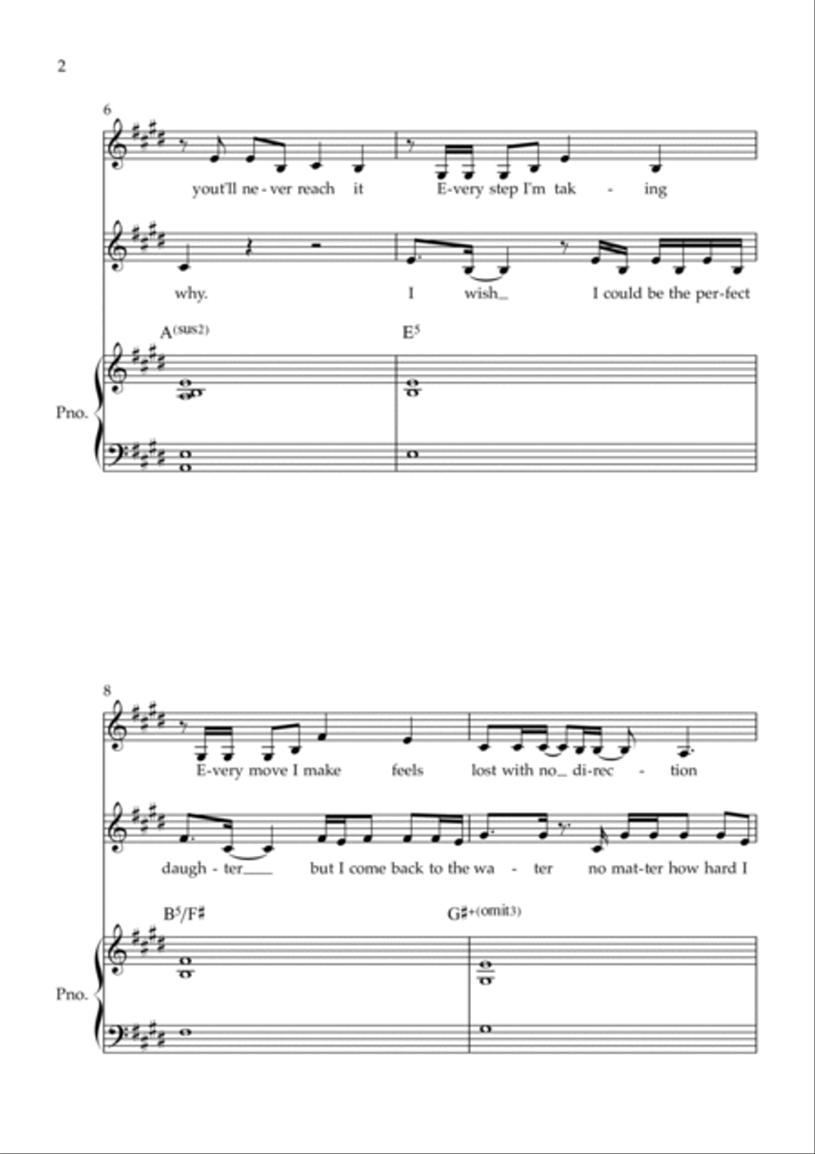 How Far I'll Go Medium Voice scores gallery preview page 2