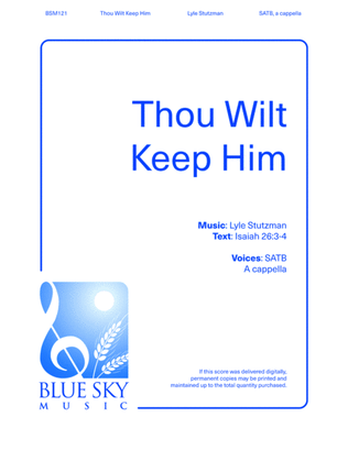 Book cover for Thou Wilt Keep Him