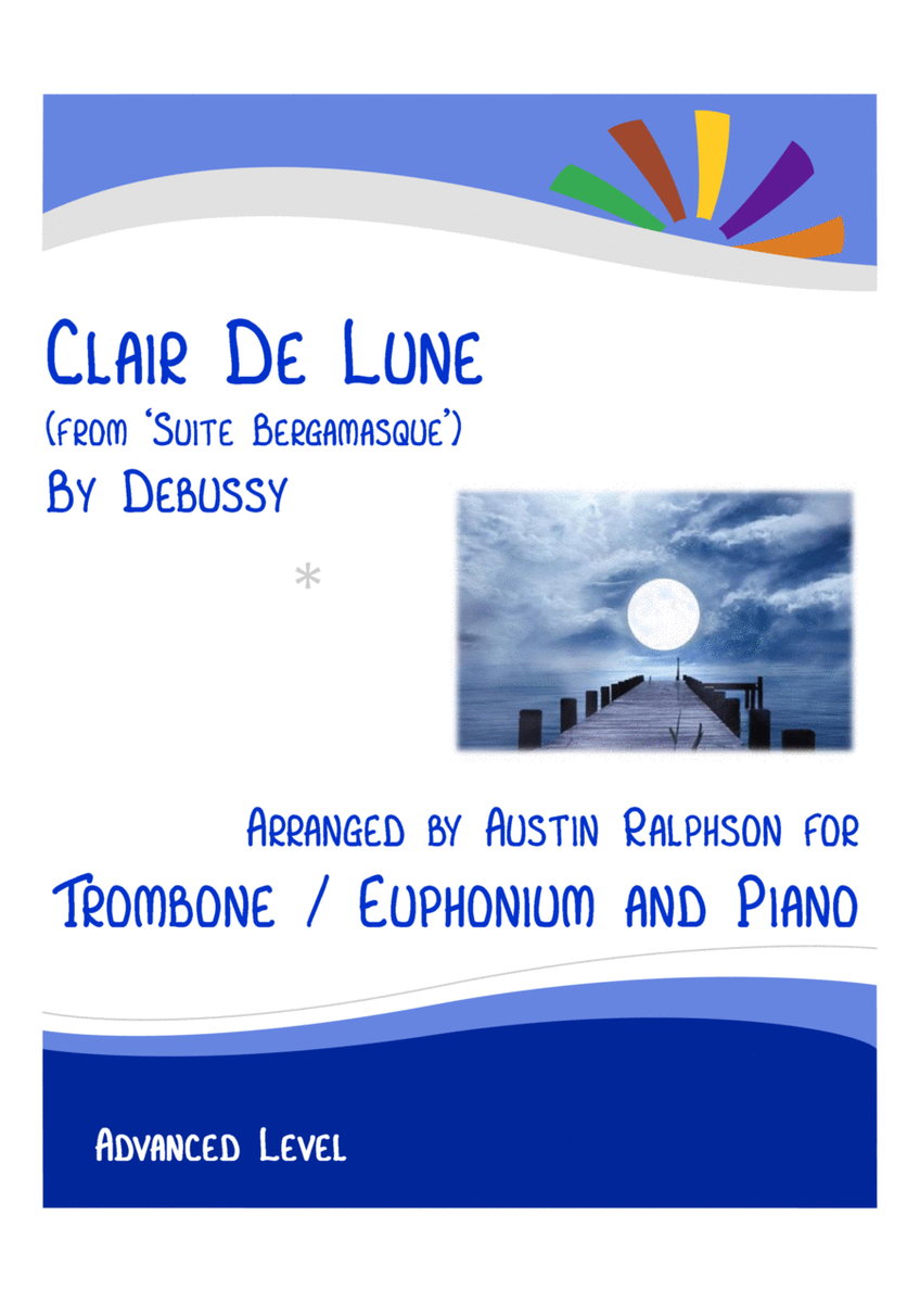 Clair De Lune (Debussy) - trombone / euphonium and piano with FREE BACKING TRACK image number null