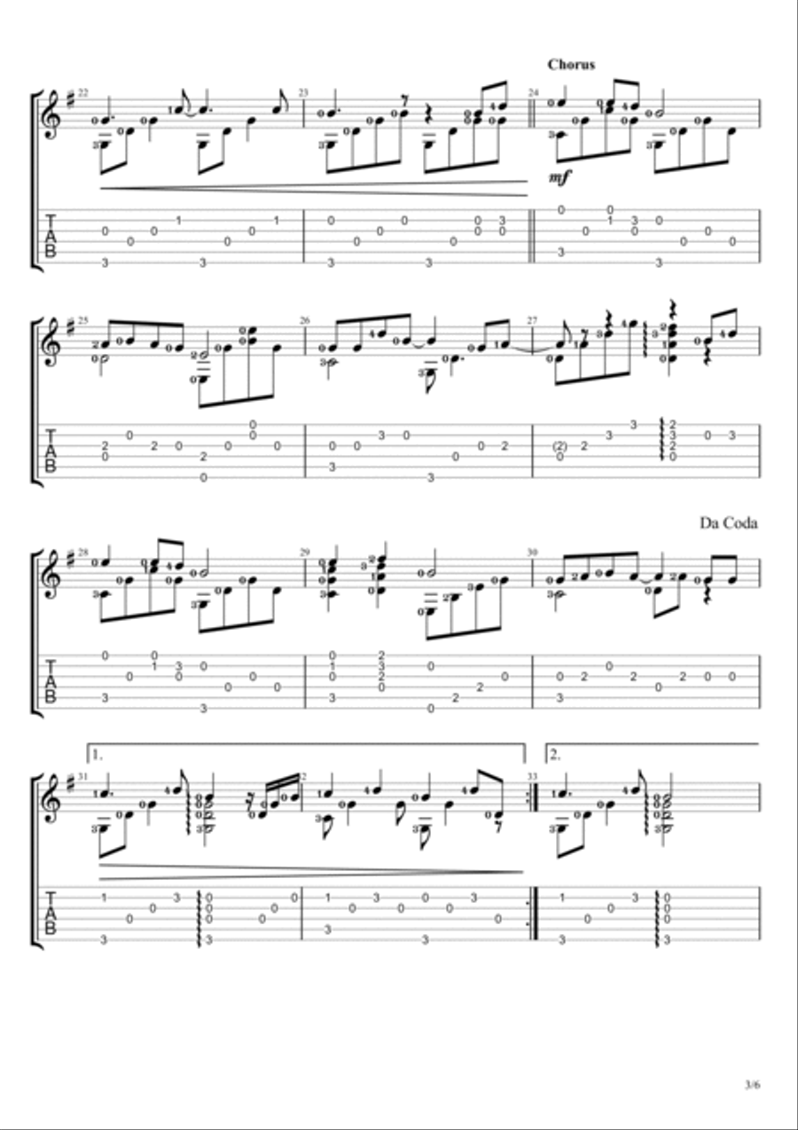 10,000 Reasons (Bless The Lord) Guitar Tablature scores gallery preview page 3