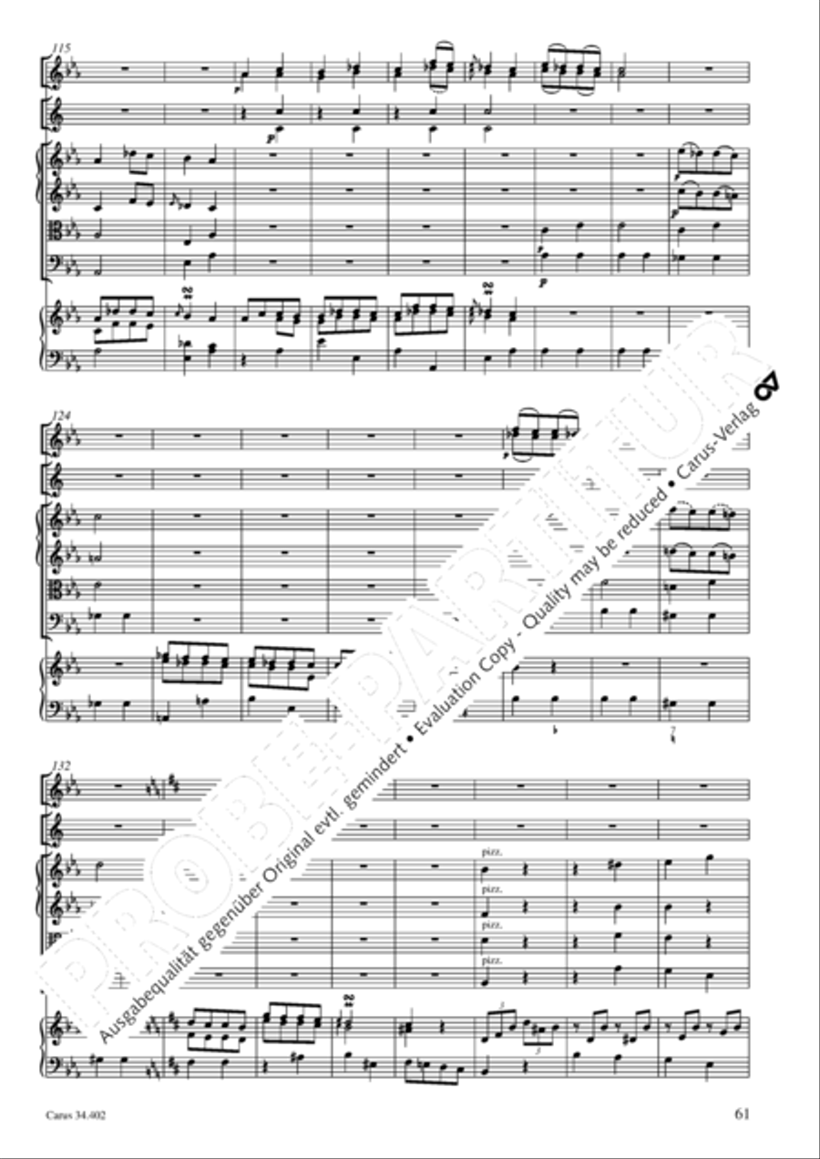 Concerto grosso for cembalo or piano Horn scores gallery preview page 62