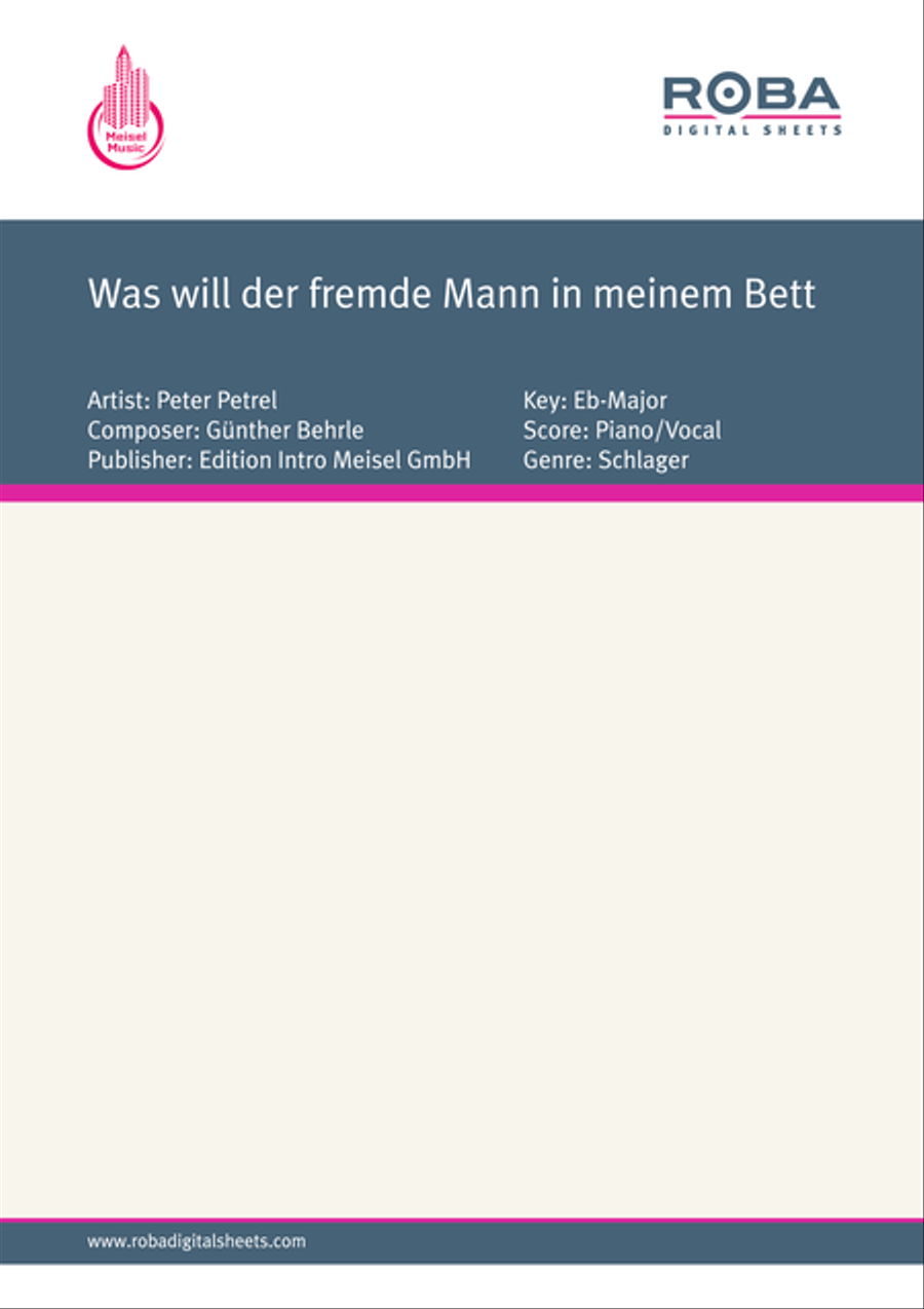 Was will der fremde Mann in meinem Bett Piano, Vocal scores gallery preview page 1