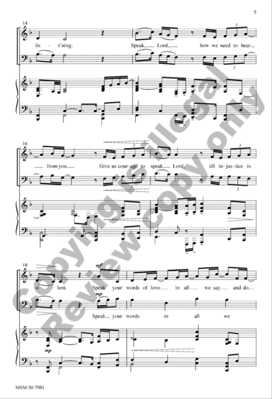 Speak, Lord 2-Part scores gallery preview page 4