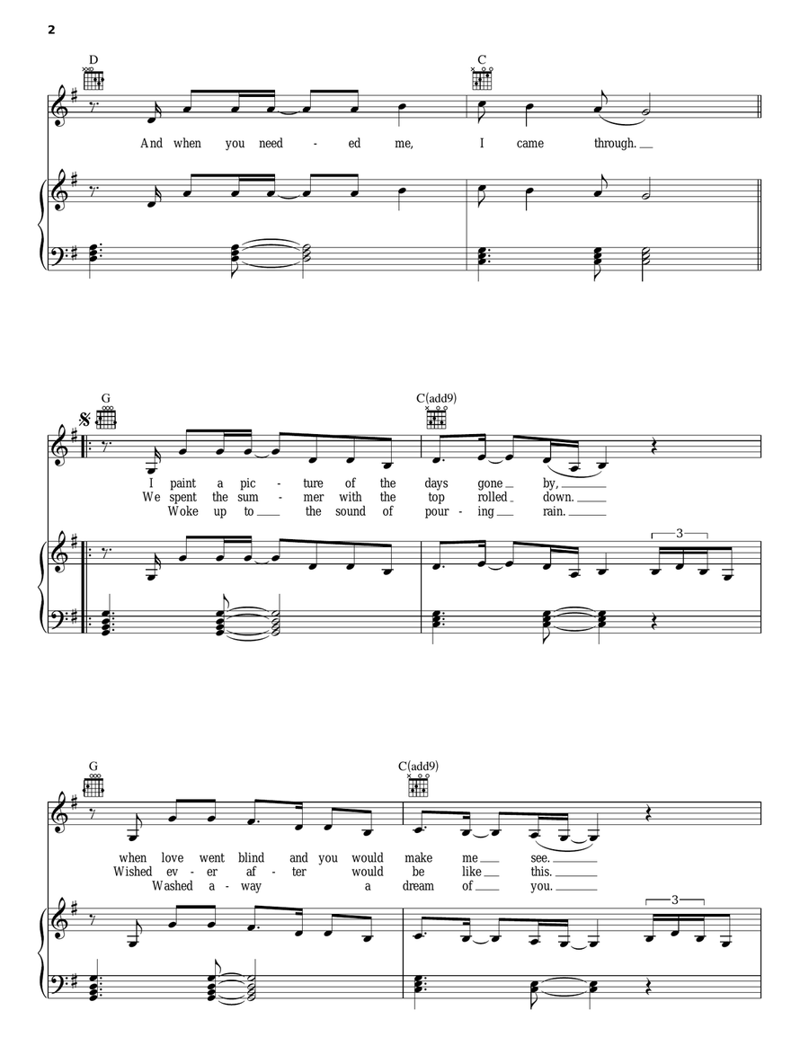 I Remember You Piano, Vocal, Guitar scores gallery preview page 2