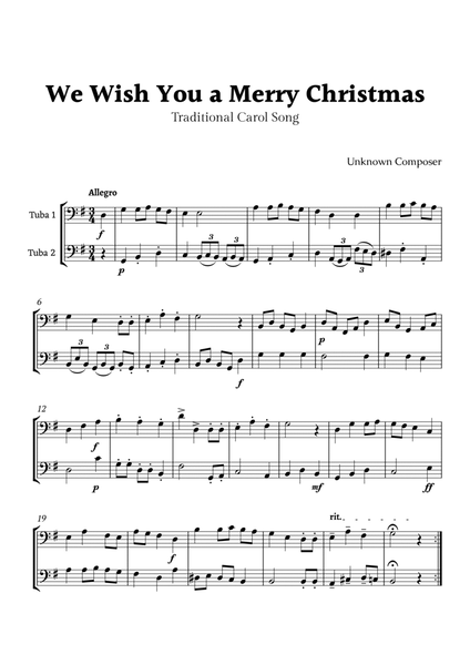 We Wish you a Merry Christmas for Tuba Duet image number null