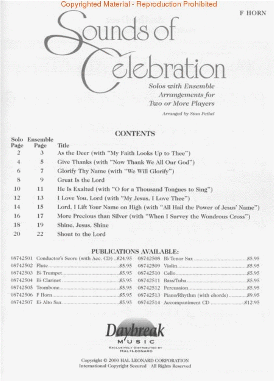 Sounds of Celebration Horn scores gallery preview page 2