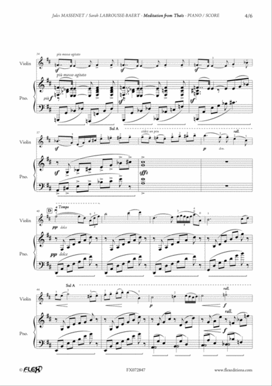 Meditation from Thais Violin Solo scores gallery preview page 4