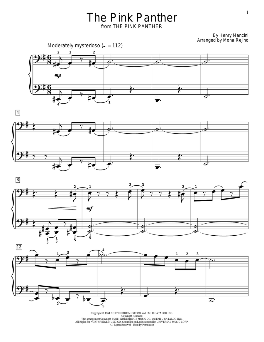 The Pink Panther Piano Method scores gallery preview page 1