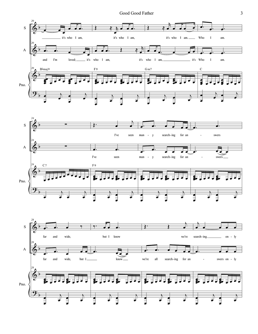 Good Good Father Vocal Duet scores gallery preview page 3