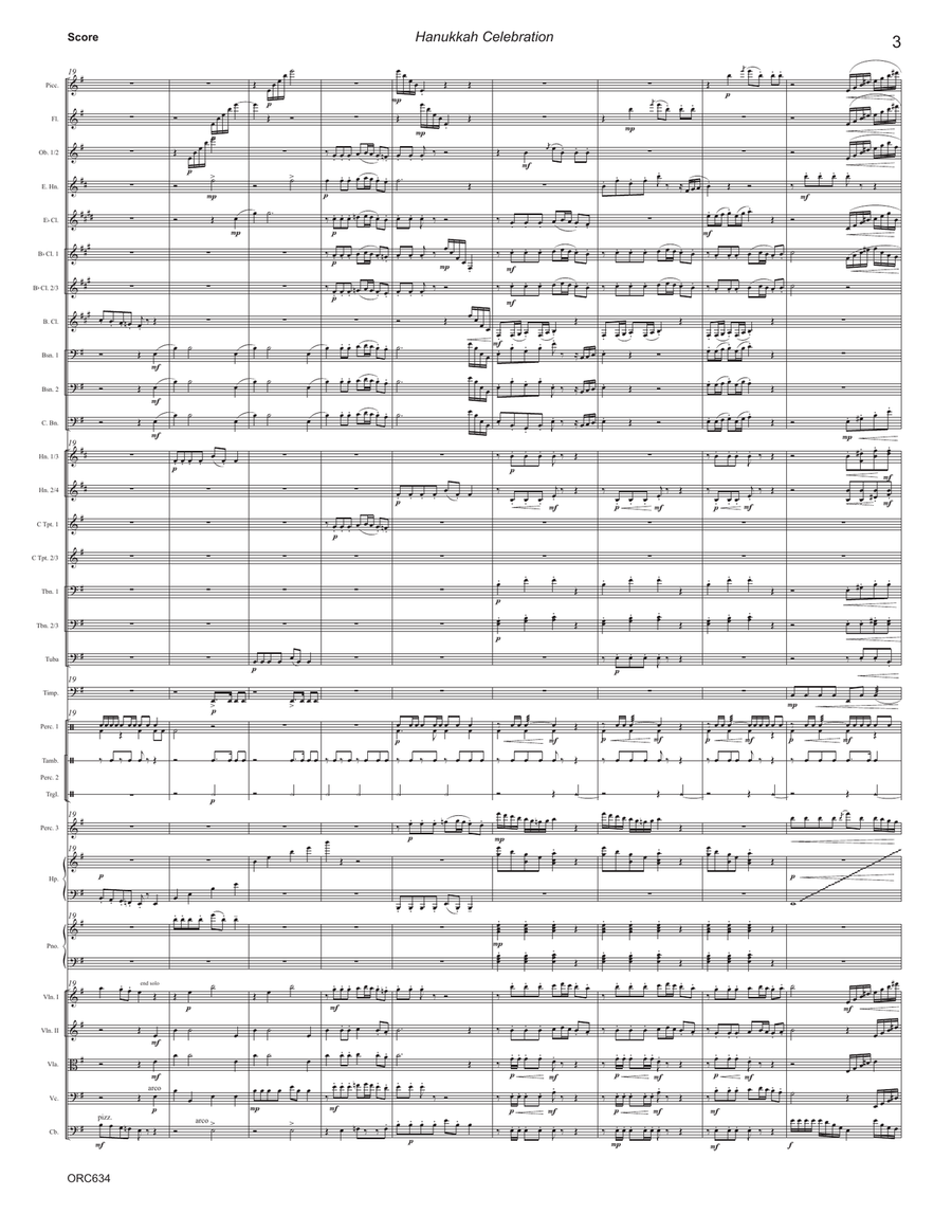 HANUKKAH CELEBRATION - Full Orchestra (Grade 4+) Full Orchestra scores gallery preview page 3