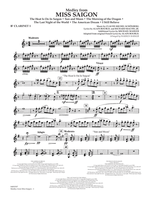 Medley from Miss Saigon (arr. Warren Barker) - Bb Clarinet 1