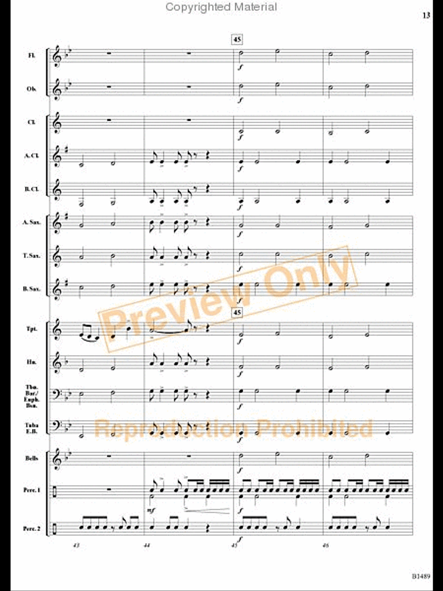 Quest of the Knights Templar Concert Band scores gallery preview page 12