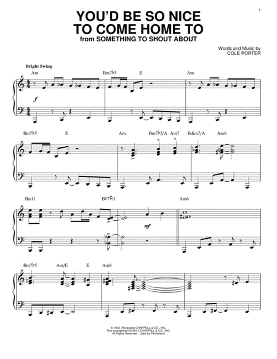 You'd Be So Nice To Come Home To [Jazz version] (arr. Brent Edstrom)