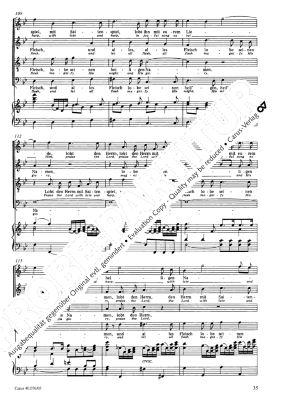 Hymn of Praise, MWV A 18 SSAATB scores gallery preview page 36