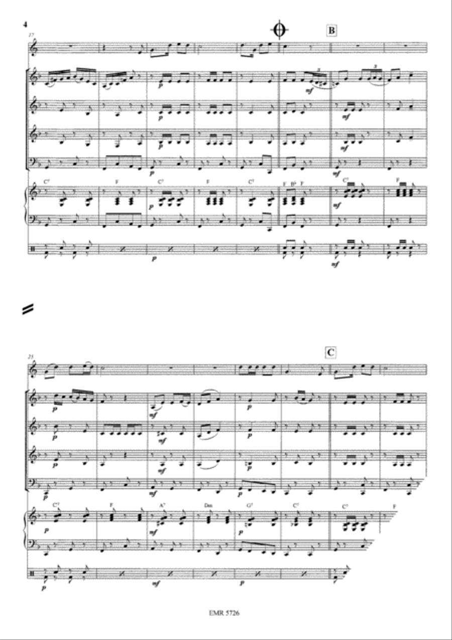 Watering The Periwinkles Brass Quartet scores gallery preview page 5