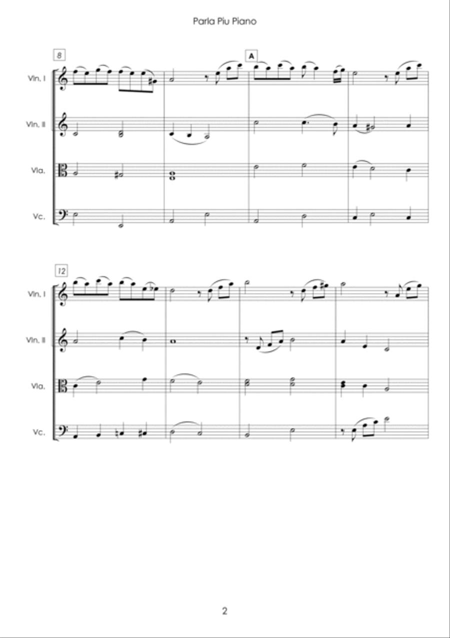 Parla Piu Piano String Quartet scores gallery preview page 2