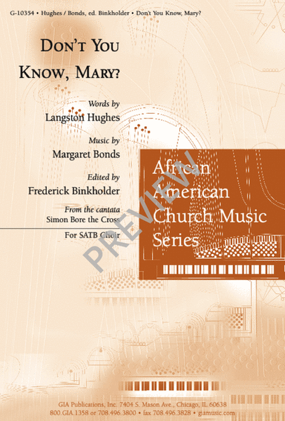 Don't You Know, Mary? by Margaret Bonds 4-Part - Sheet Music