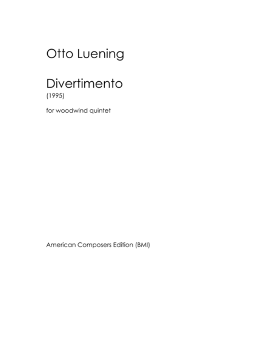 [Luening] Divertimento Woodwind Quintet scores gallery preview page 3