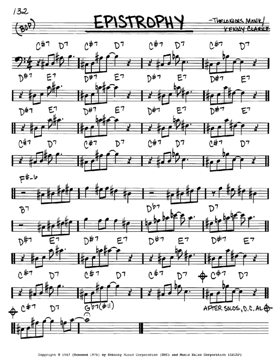 Epistrophy Piano scores gallery preview page 1