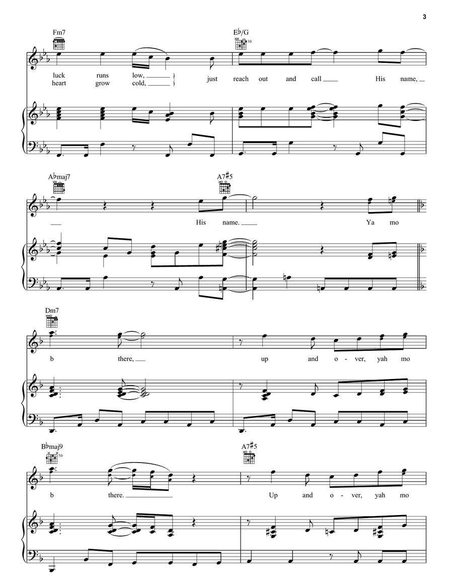 Yah Mo B There Piano, Vocal, Guitar scores gallery preview page 3
