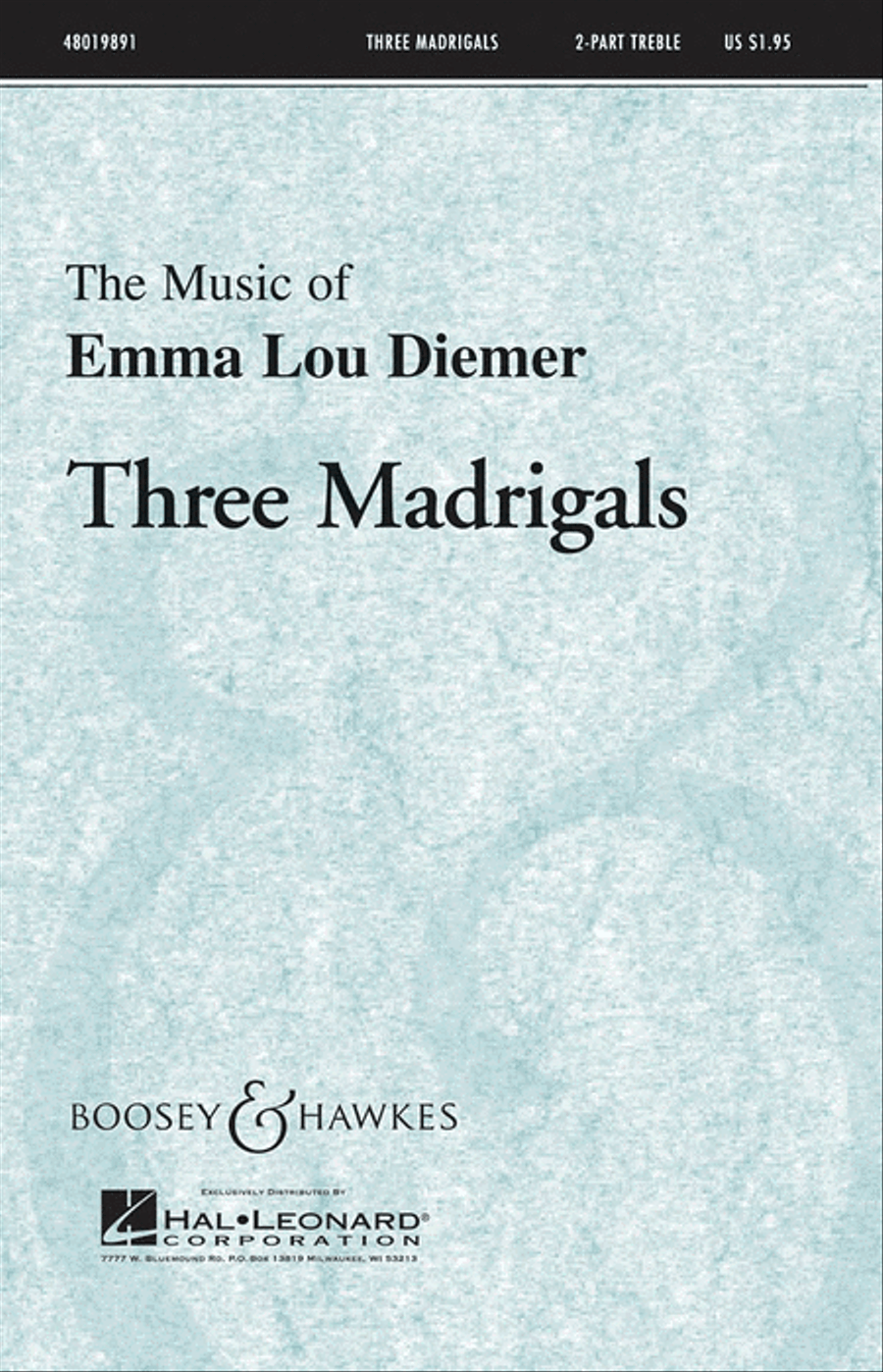 Three Madrigals 2-Part scores gallery preview page 1