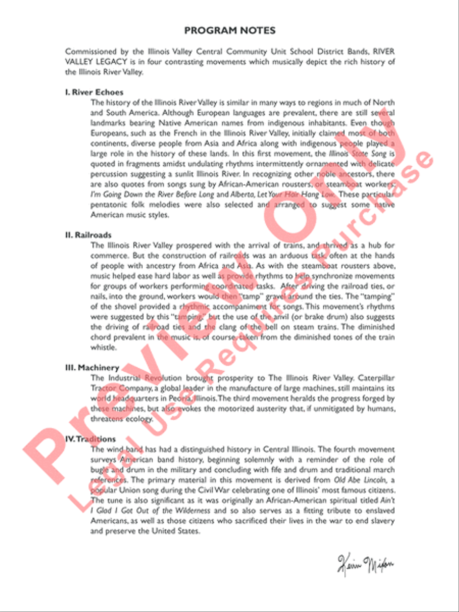 River Valley Legacy (I. River Echoes, II. Railroads, III. Machines, IV. Traditions) Concert Band scores gallery preview page 3