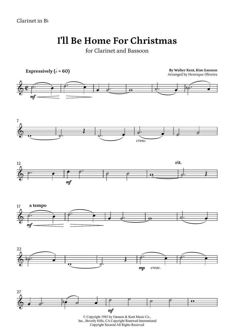 I'll Be Home For Christmas Woodwind Duet scores gallery preview page 4