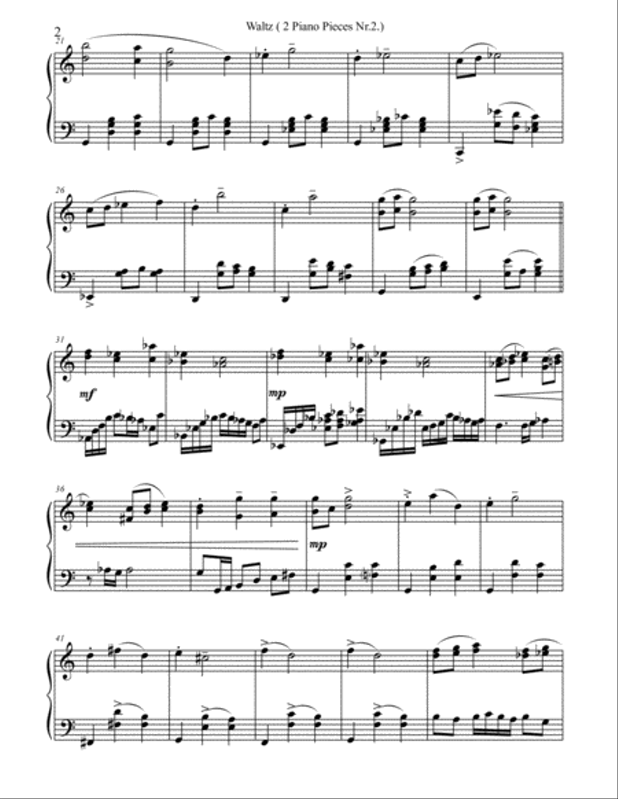 My Waltz was written for Piano solo in 2006. Piano Solo scores gallery preview page 2