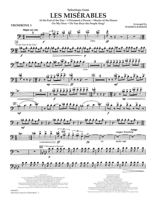 Selections from Les Misérables (arr. Warren Barker) - Trombone 1