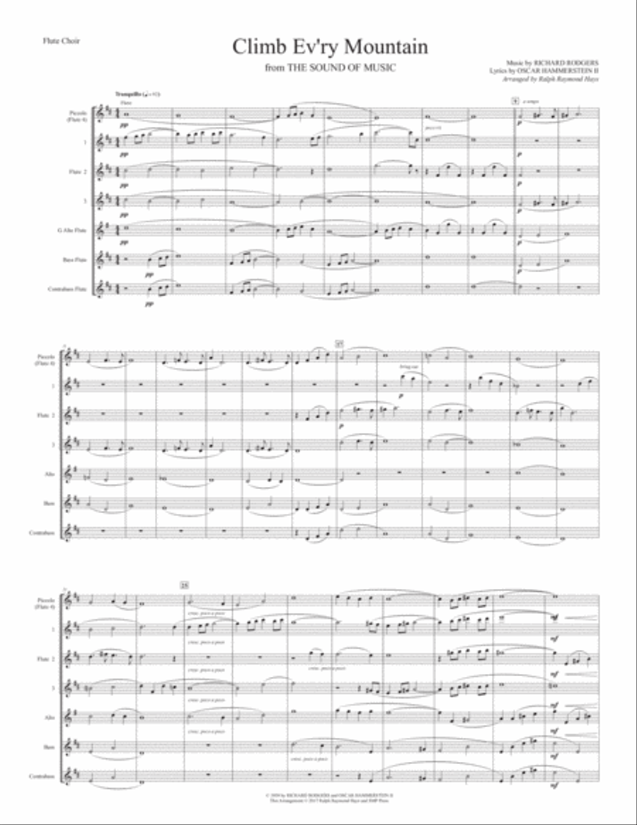 Climb Ev'ry Mountain Flute Choir scores gallery preview page 2