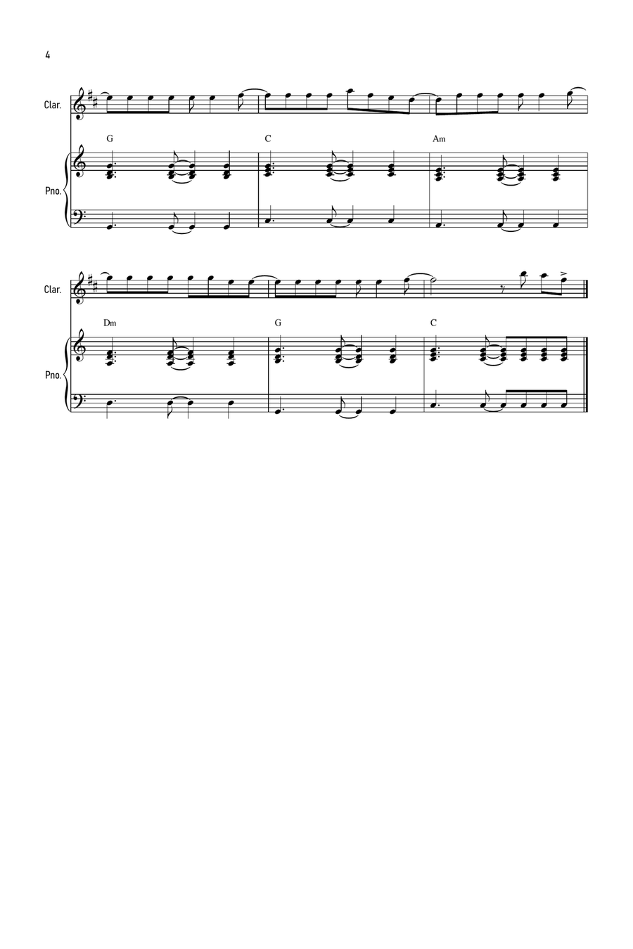 Flowers B-Flat Clarinet scores gallery preview page 4