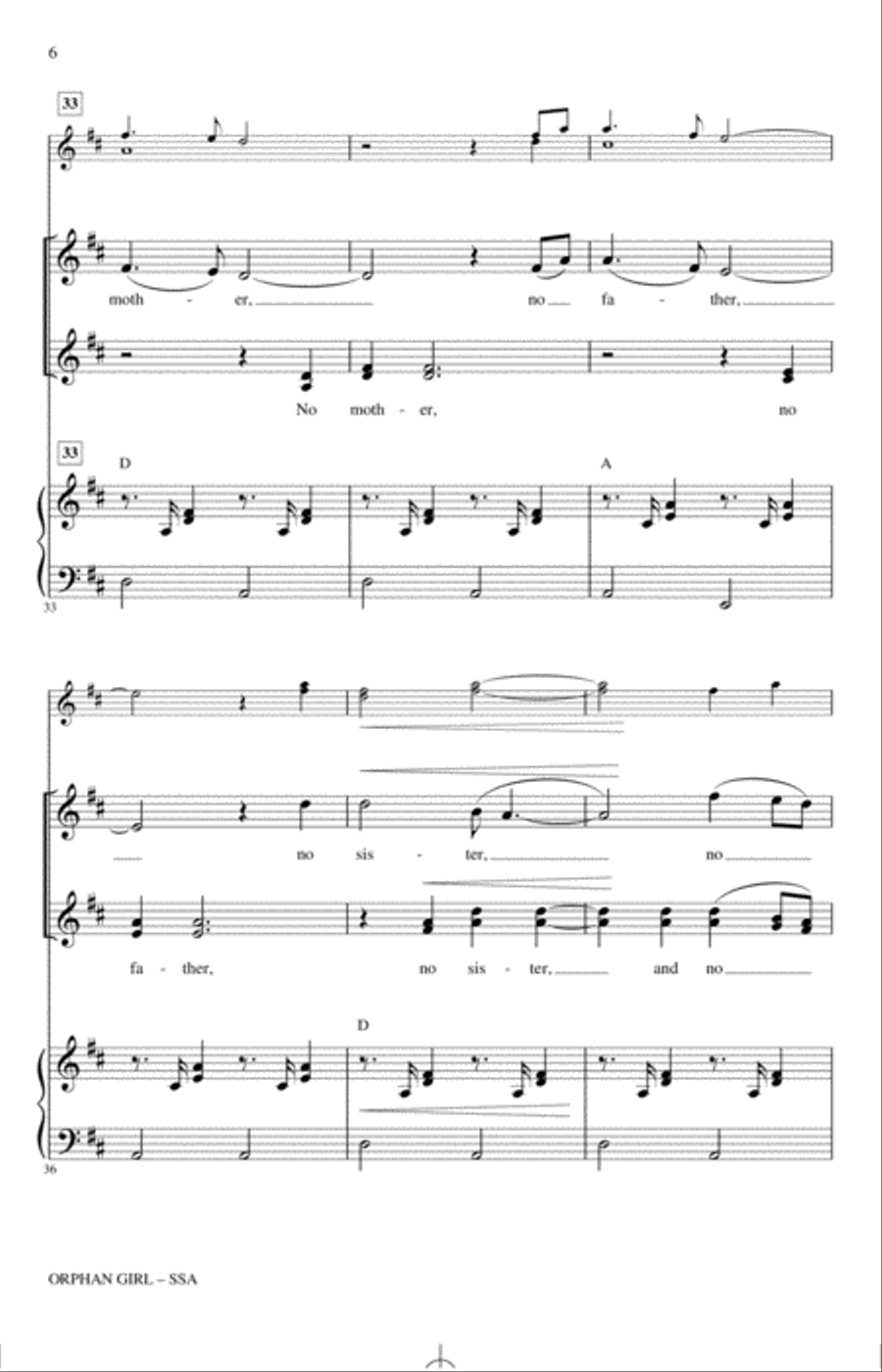 Orphan Girl (arr. Emily Crocker) SSA scores gallery preview page 5