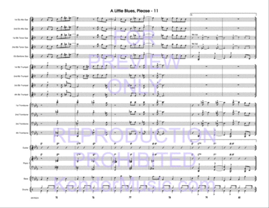 Little Blues, Please, A (Full Score) Jazz Ensemble scores gallery preview page 12