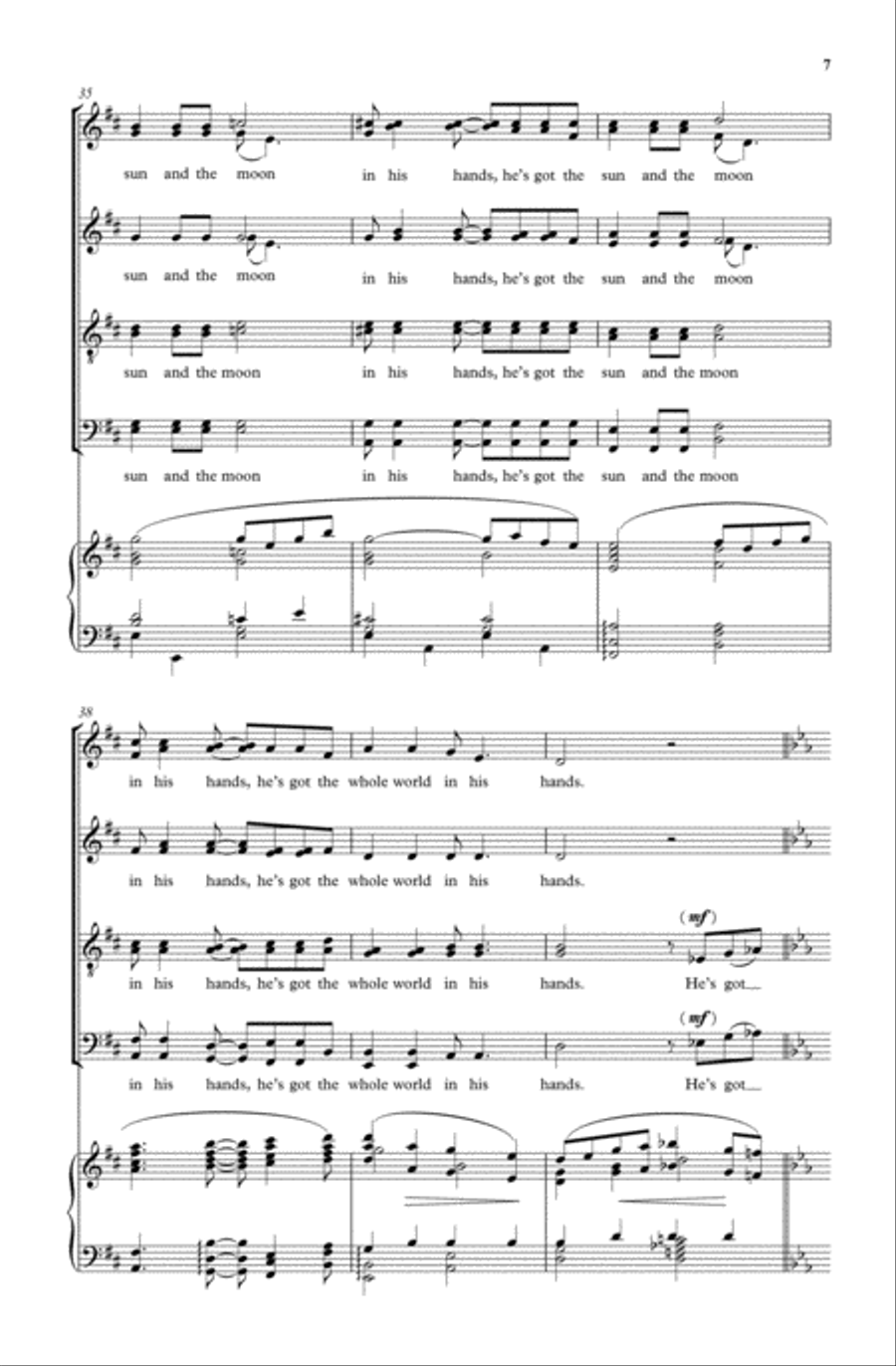 He's got the whole world in his hands 4-Part scores gallery preview page 6