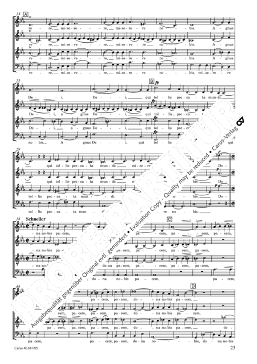 Missa sacra C Minor 4-Part scores gallery preview page 24