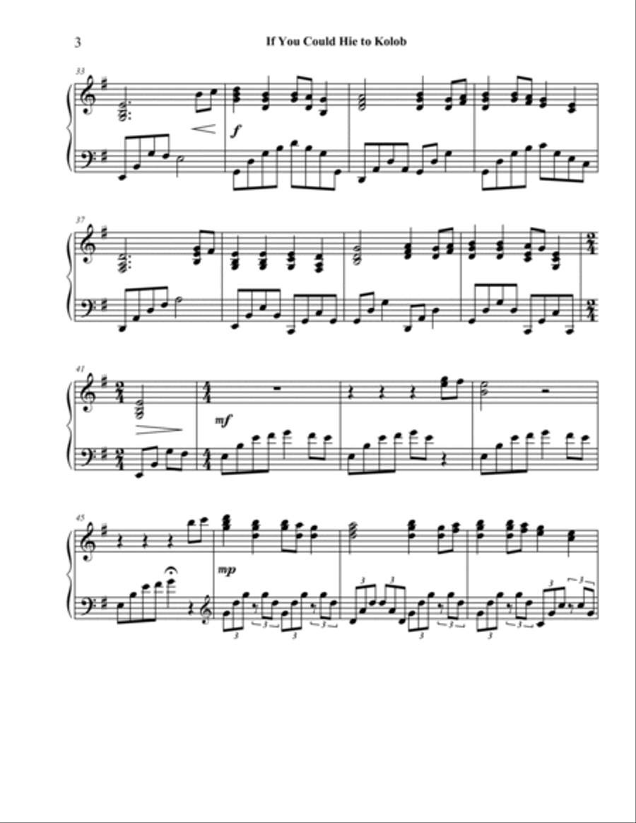 If You Could Hie to Kolob Piano Solo scores gallery preview page 3