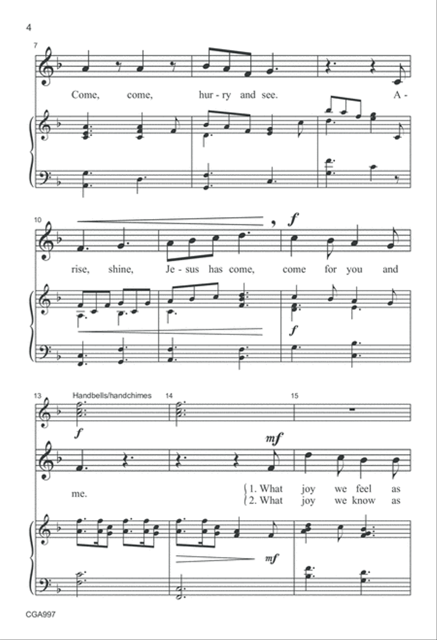 Arise, Shine, Jesus Has Come Unison Choir scores gallery preview page 4