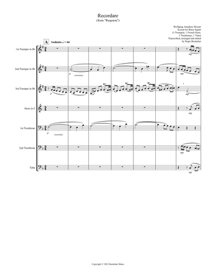 Recordare (from "Requiem") (F) (Brass Septet - 3 Trp, 1 Hrn, 2 Trb, 1 Tuba)