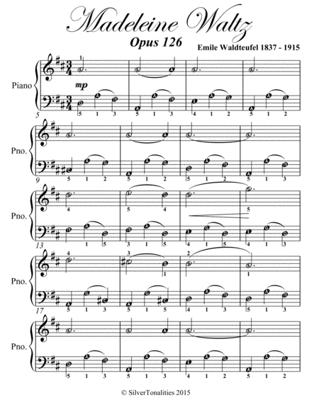 Madeleine Waltz Opus 126 Easy Piano Sheet Music