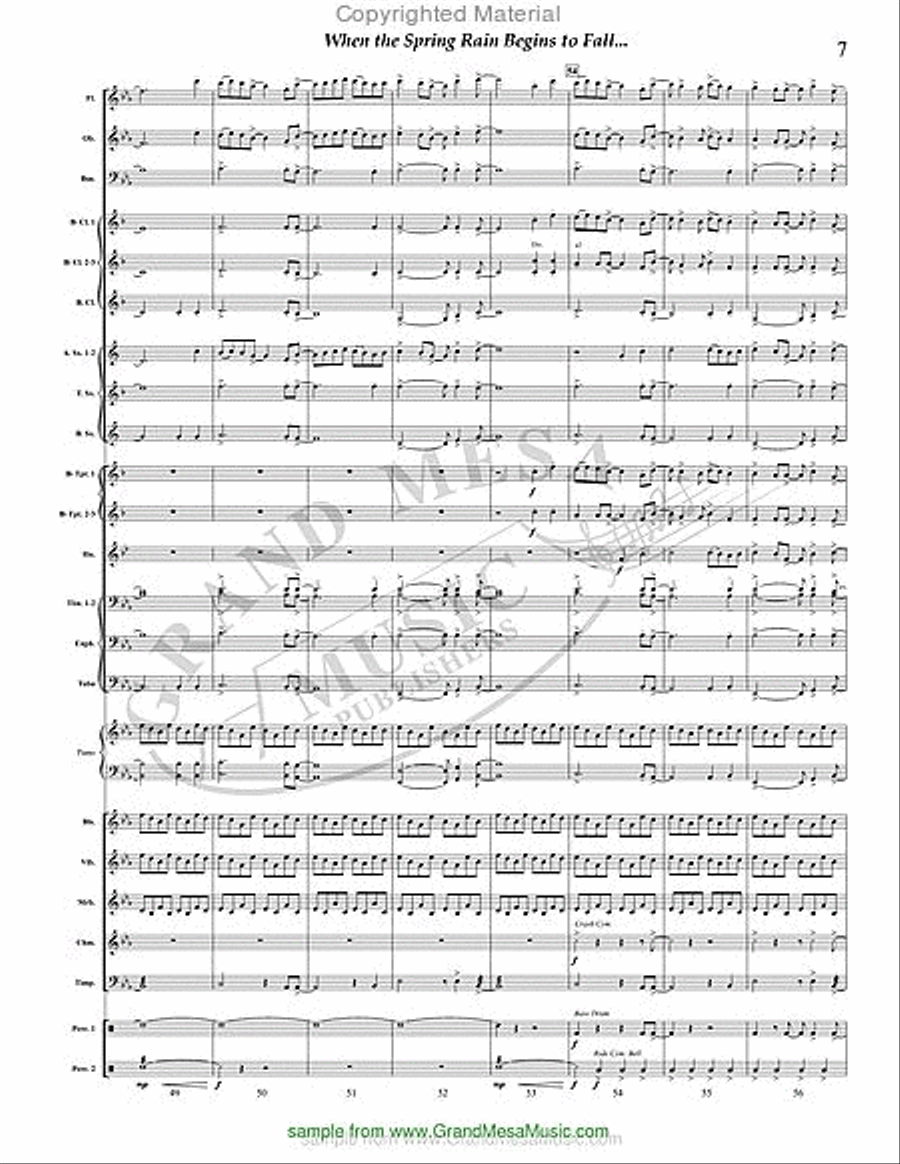 When the Spring Rain Begins to Fall Concert Band scores gallery preview page 8