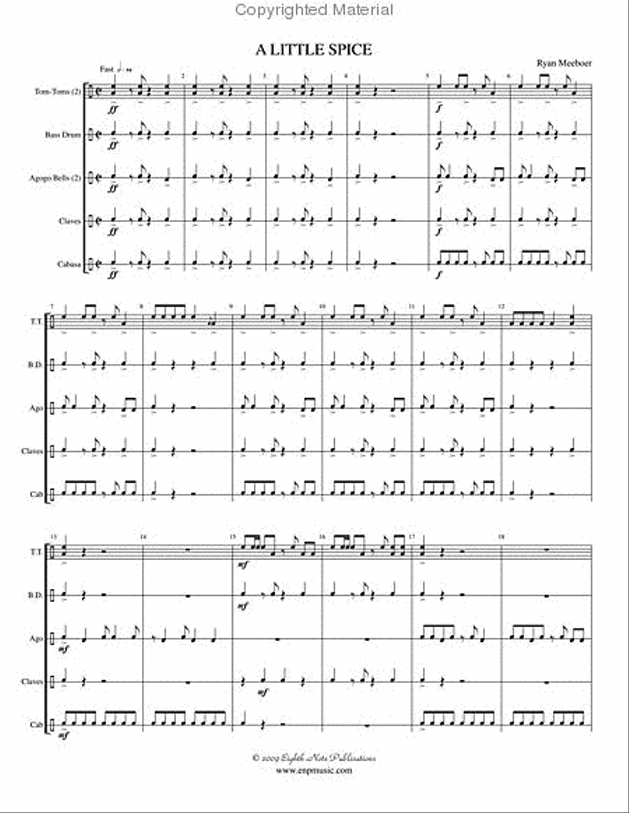 A Little Spice Percussion Ensemble scores gallery preview page 3